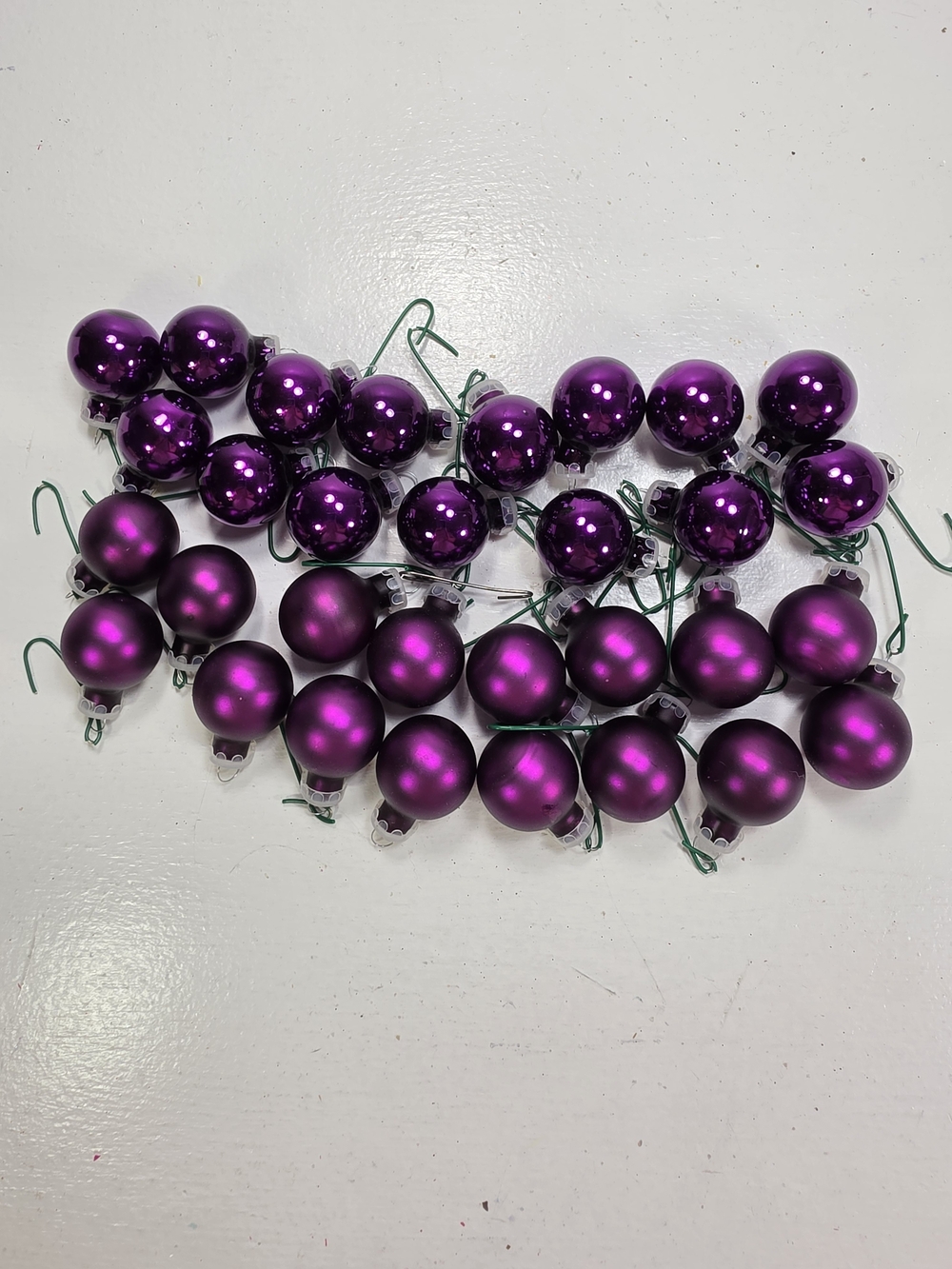 Holiday Shiny & Matte Purple Mini Ornament Lot Christmas Jeweltone Moody